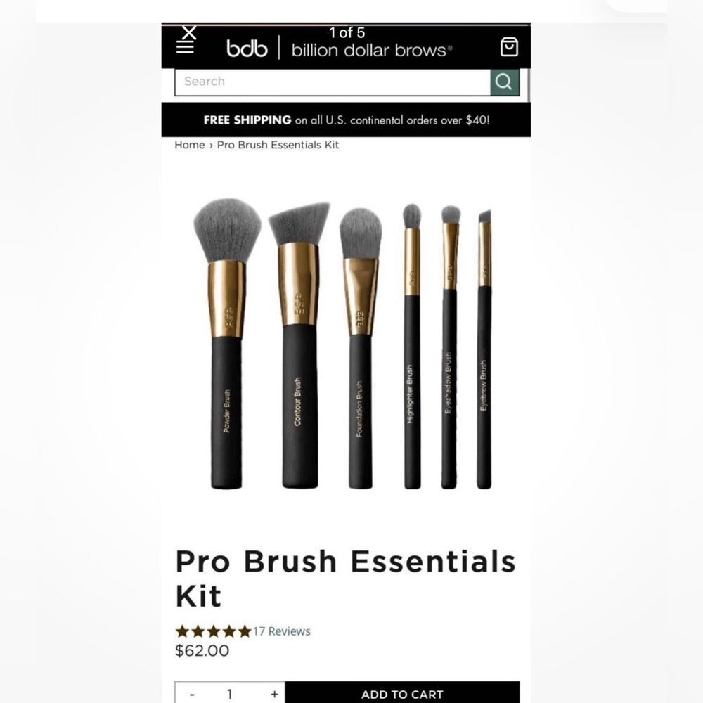 NEW bdb Pro Brush Essentials Kit - Vegan Makeup Brush Set